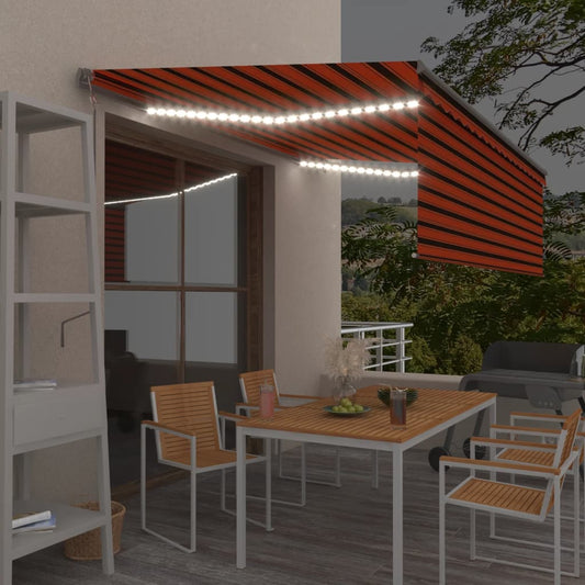 Automatisk markise rullegardin vindsensor LED 4x3m oransje brun