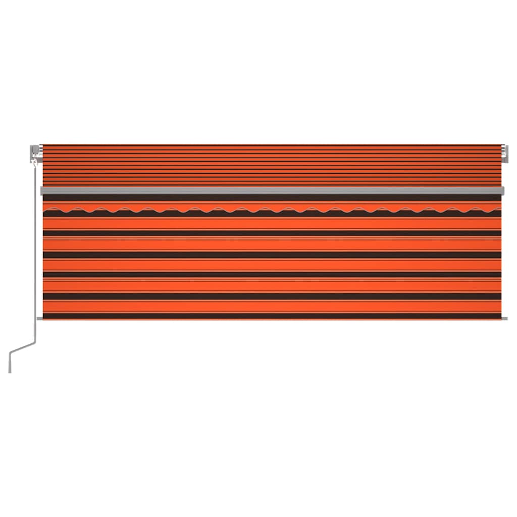 Manuell uttrekkbar markise rullegardin 4,5x3 m oransje brun vidaXL