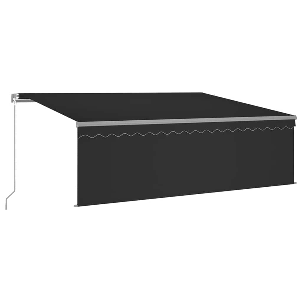 Manuell uttrekkbar markise rullegardin og LED 4,5x3 m antrasitt vidaXL