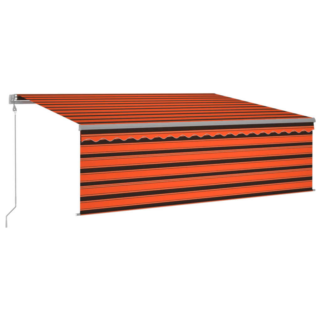 Automatisk uttrekkbar markise rullegardin 4,5x3m oransje brun