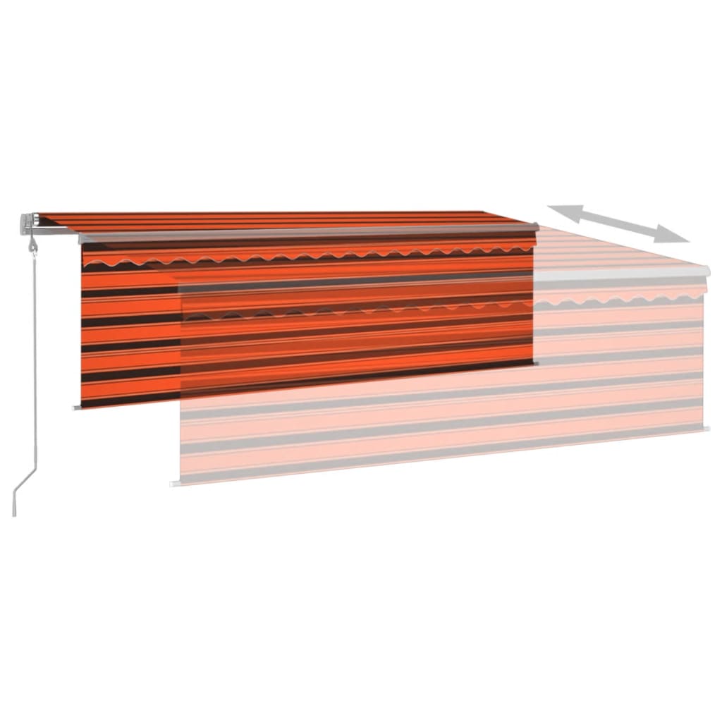 Automatisk markise rullegardin LED vindsensor 4,5x3 m oransje
