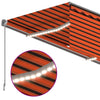Automatisk markise rullegardin LED vindsensor 4,5x3 m oransje