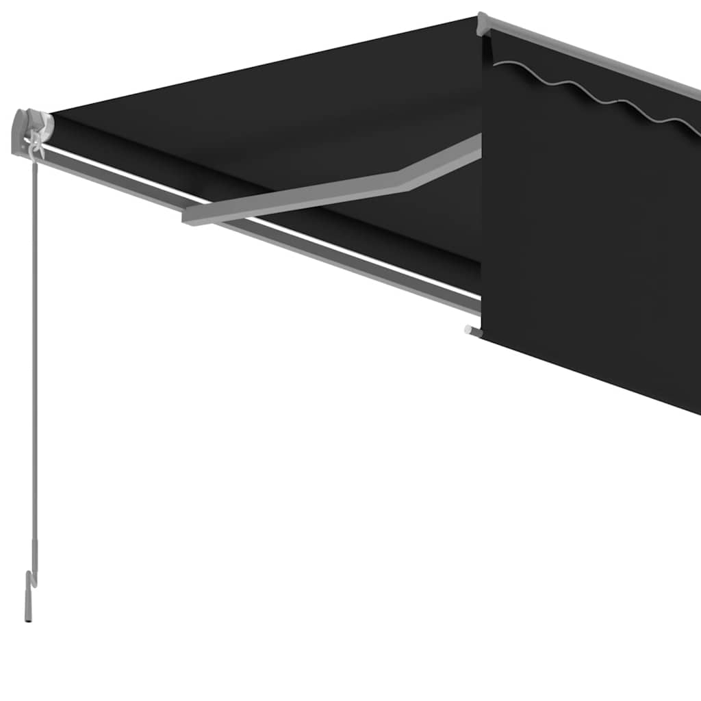 Automatisk uttrekkbar markise med rullegardin 5x3 m antrasitt