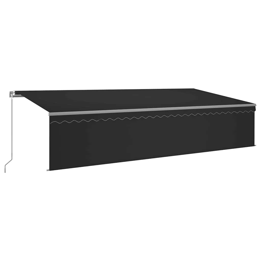 Manuell uttrekkbar markise med rullegardin LED 6x3 m antrasitt