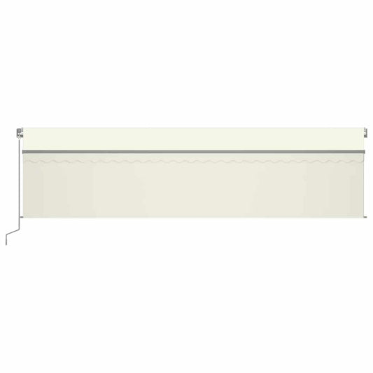 Automatisk markise rullegardin LED vindsensor 6x3 m kremhvit