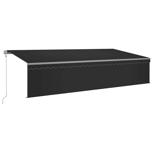 Automatisk markise rullegardin LED vindsensor 6x3 m antrasitt