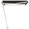 Manuell uttrekkbar markise med LED 300x250 cm antrasitt