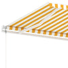 Frittstående automatisk markise 300x250 cm gul og hvit