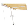 Frittstående manuell uttrekkbar markise 350x250 cm gul/hvit