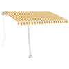 Frittstående manuell uttrekkbar markise 350x250 cm gul/hvit