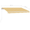Frittstående manuell uttrekkbar markise 350x250 cm gul/hvit