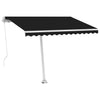 Frittstående manuell uttrekkbar markise 350x250 cm antrasitt