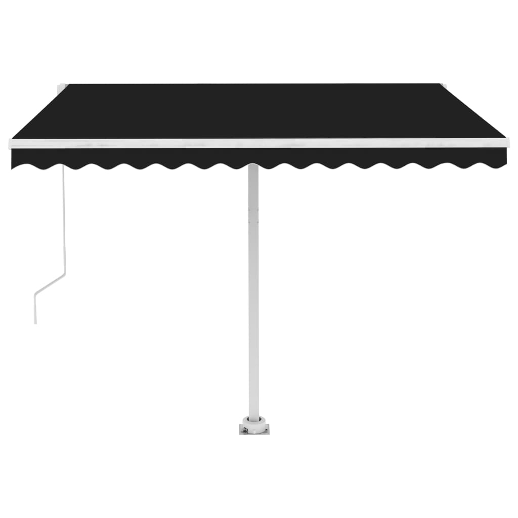 Frittstående manuell uttrekkbar markise 350x250 cm antrasitt