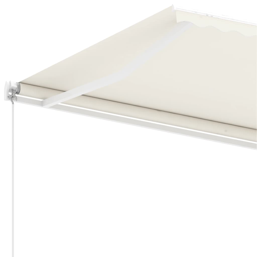 Frittstående manuell uttrekkbar markise 400x300 cm kremhvit