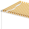 Frittstående manuell uttrekkbar markise 400x300 cm gul/hvit