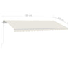 Manuell uttrekkbar markise med LED 400x300 cm kremhvit