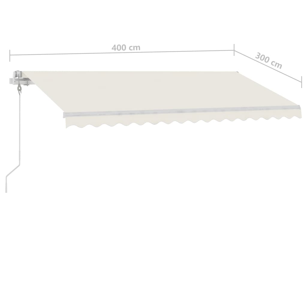 Frittstående automatisk markise 400x300 cm kremhvit