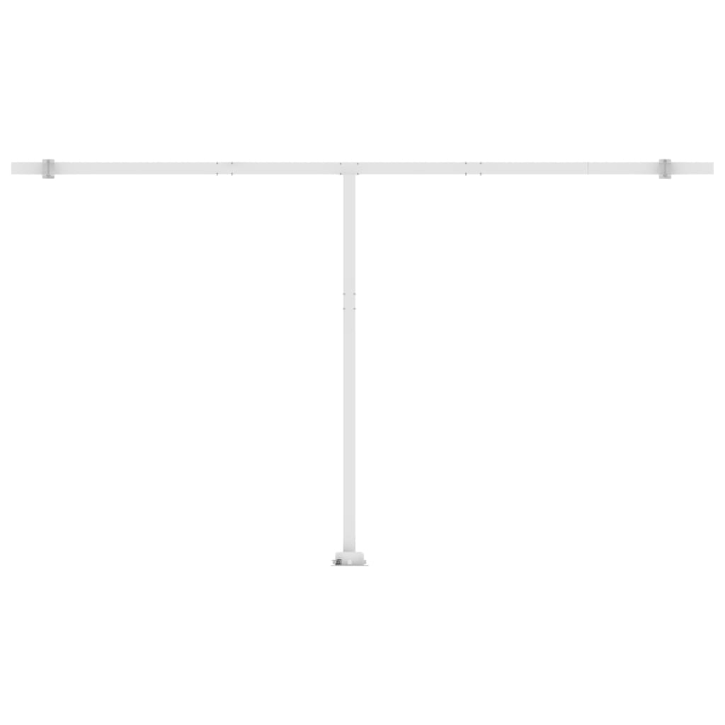 Frittstående manuell uttrekkbar markise 500x300 cm gul og hvit