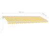 Automatisk markise med vindsensor og LED 500x300 cm gul/hvit