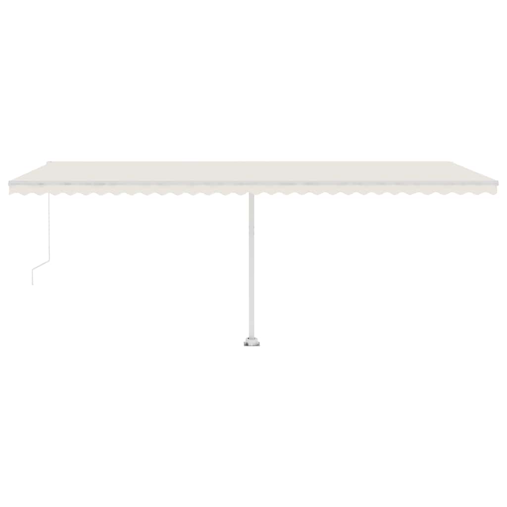 Frittstående manuell uttrekkbar markise 600x300 cm kremhvit
