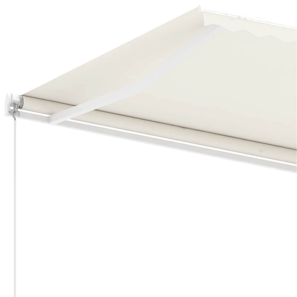 Frittstående manuell uttrekkbar markise 600x300 cm kremhvit