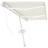 Manuell uttrekkbar markise med LED 600x300 cm kremhvit
