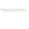 Manuell uttrekkbar markise med LED 600x300 cm kremhvit