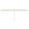 Manuell uttrekkbar markise med LED 600x300 cm kremhvit