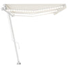 Manuell uttrekkbar markise med LED 600x300 cm kremhvit