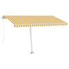 Frittstående manuell uttrekkbar markise 400x350 cm gul/hvit