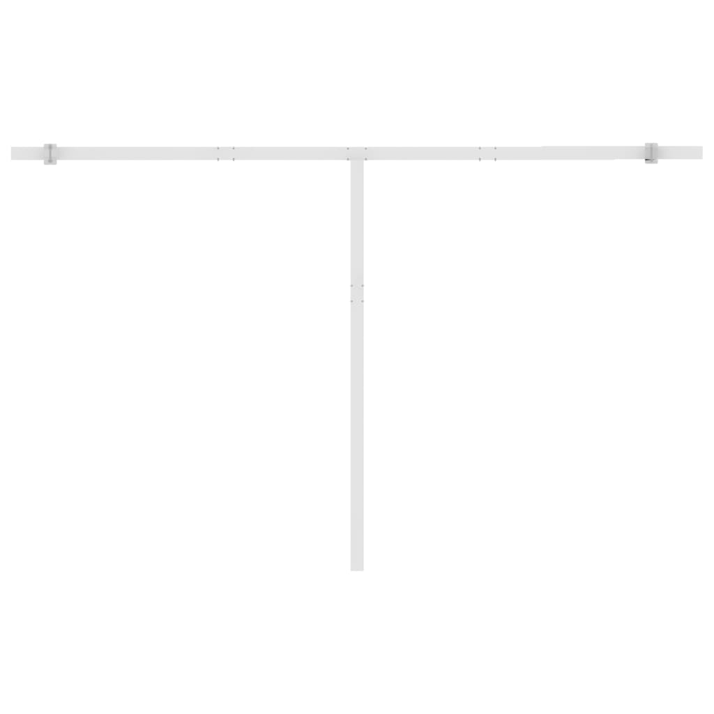 Frittstående manuell uttrekkbar markise 400x350 cm gul/hvit