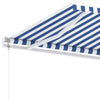 Frittstående automatisk markise 400x350cm blå og hvit