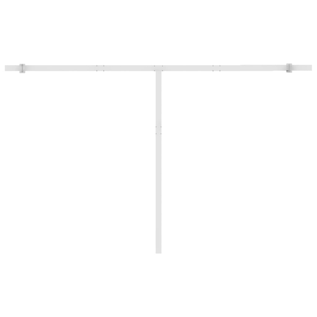 Frittstående manuell uttrekkbar markise 450x350 cm blå/hvit