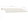 Manuell uttrekkbar markise med LED 450x350 cm kremhvit