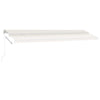 Manuell uttrekkbar markise med LED 600x350 cm kremhvit