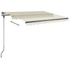 Manuell uttrekkbar markise med LED 300x250 cm kremhvit