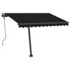 Manuell uttrekkbar markise med LED 300x250 cm antrasitt