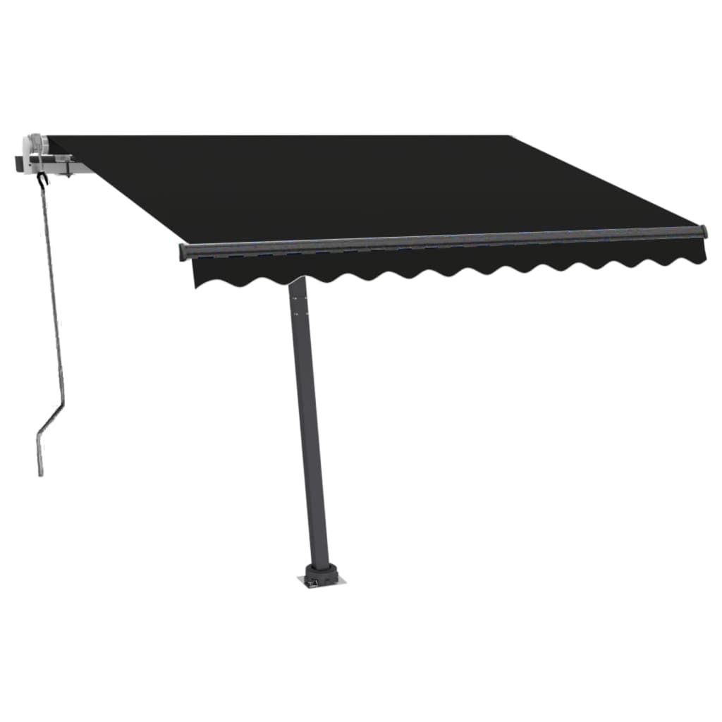 Manuell uttrekkbar markise med LED 350x250 cm antrasitt