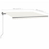 Manuell uttrekkbar markise med LED 400x300 cm kremhvit