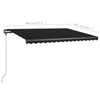 Manuell uttrekkbar markise med LED 400x300 cm antrasitt