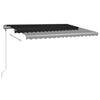 Manuell uttrekkbar markise med LED 400x300 cm antrasitt