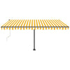 Automatisk markise med vindsensor og LED 400x300 cm gul/hvit