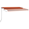 Automatisk markise med vindsensor og LED 400x300cm oransje/brun