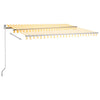 Automatisk markise med vindsensor og LED 450x300 cm gul/hvit