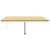 Automatisk markise med vindsensor og LED 500x300 cm gul/hvit