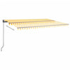 Automatisk markise med vindsensor og LED 500x300 cm gul/hvit