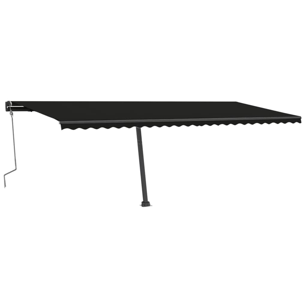 Manuell uttrekkbar markise med LED 600x300 cm antrasitt