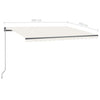 Manuell uttrekkbar markise med LED 450x350 cm kremhvit