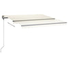 Manuell uttrekkbar markise med LED 450x350 cm kremhvit