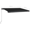 Manuell uttrekkbar markise med LED 450x350 cm antrasitt